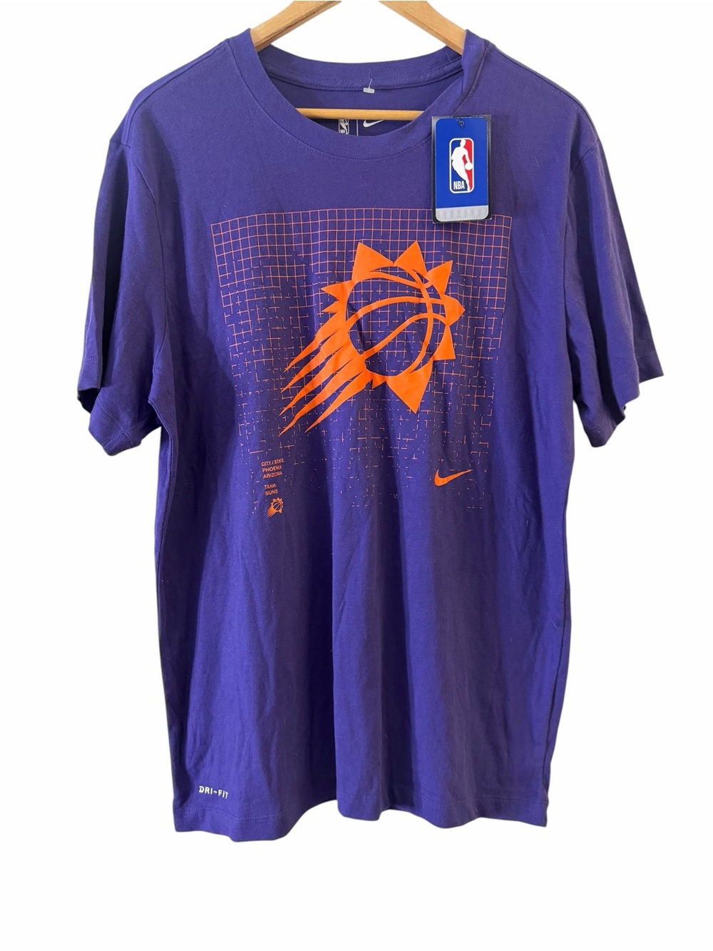 Nike Purple T‑Shirt with Orange Phoenix Suns Logo large